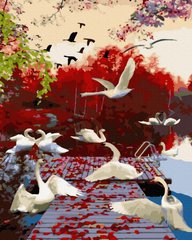 Купить Миграция лебедей Антистрес раскраска по цифрам без коробки  в Украине