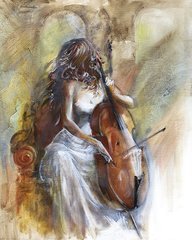 Купить Алмазная мозаика с полной закладкой полотна Чарующая музыка виолончели  в Украине