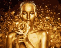 Купити Картина за номерами без коробки Золота троянда  в Україні