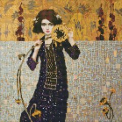 Купити Дівчина з соняшником ©tolstukhin artem Мозаїчна картина за номерами 40х40 см  в Україні
