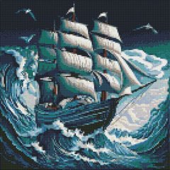 Купити Шторм на морі ©art_selena_ua Ideyka Мозаїчна картина за номерами 40х40 см  в Україні