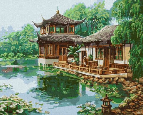 Купити Набір для малювання по цифрам Ідейка Китайський будиночок 40 х 50 см  в Україні