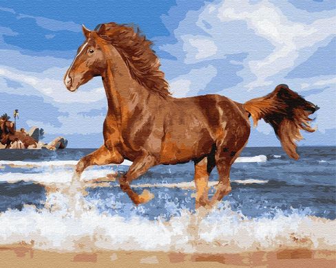 Купити Малювання картини за номерами Кінь на березі  в Україні