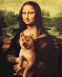 Картина розфарбування Мона Ліза з собачкою, Без коробки, 40 x 50 см