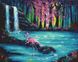 Фламинго у водопада Цифровая картина по номерам (без коробки), Без коробки, 40 х 50 см
