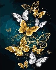 Купить Блестящие бабочки Мозаика квадратными камнями на подрамнике  в Украине