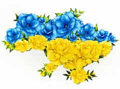 Купити Розквітла Україна Патріотична діамантова мозаїка 30х40 см На підрамнику  в Україні