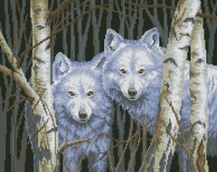 Купити 30653 Білі вовки. Алмазна мозаїка (квадратні, повна)  в Україні