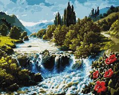 Купити Алмазна мозаїка 40х50 Красивий водоспад  в Україні