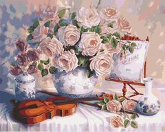Купить Набор для живописи по номерам Пастельные розы (без коробки)  в Украине