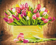 Купить Рисование цифровой картины по номерам Праздничные тюльпаны  в Украине