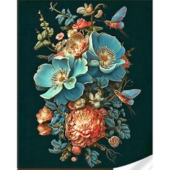 Купити Фантастичний букет квітів Алмазна мозаїка на підрамнику, квадратні 30х40 см  в Україні