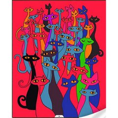 Купить Набор для алмазной мозаики с круглыми камушками На подрамнике Сказочные котята  в Украине