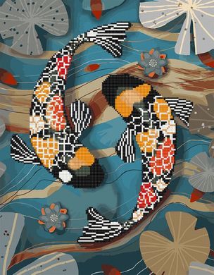 Купити Тропічні рибки Алмазна картина розфарбування 40 х 50 см  в Україні
