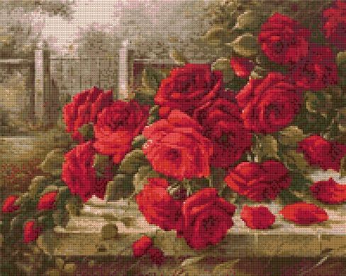 Купить Букет красных роз. Набор для алмазной вышивки квадратными камушками.  в Украине