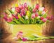 Рисование цифровой картины по номерам Праздничные тюльпаны, Без коробки, 40 х 50 см