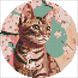 Чарівне кошеня ©art_selena_ua Алмазна мозаїка на підрамнику круглої форми діаметром 19см, Так, d19 см