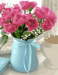Купити Ніжні рожеві квіти Алмазна картина розфарбування 40 х 50 см  в Україні