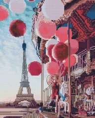 Купити Алмазна мозаїка 40х50 Повітряні кульки і Париж  в Україні