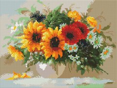 Купити Алмазна мозаїка 30х40см Букет квітів  в Україні