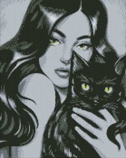 Купить Черный пушистик &copy;pollypop92 Мозаичная картина по номерам 40х50 см  в Украине