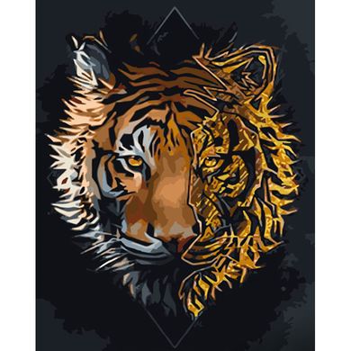 Купить Арт-тигр Рисование картин по номерам (без коробки) 40х50см с золотыми краскам  в Украине