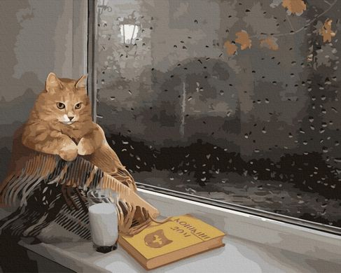 Купить Вечерний котик Антистрес раскраска по цифрам без коробки  в Украине