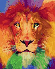 Купить Картина по номерам без коробки Радужный лев  в Украине