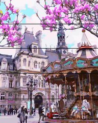 Купить Модульная картина раскраска для взрослых на деревяных дощечках Площадь в Праге  в Украине