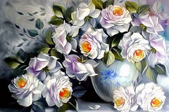 Купити Діамантова мозаїка без підрамника Дивовижна краса троянд 75х30 см  в Україні