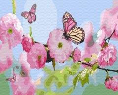 Купити Картина за номерами без коробки Метелик на сакурі  в Україні