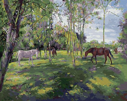 Купити Малювання картини за номерами Пасовище коней  в Україні