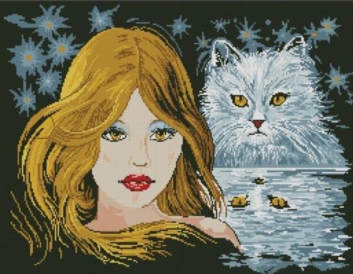 Купити Алмазна вишивка ТМ Дрім Арт Портрет з кішкою  в Україні