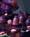Фіолетовий десерт Картина антистрес за номерами без коробки, Без коробки, 40 х 50 см