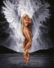 Купити Набір для малювання картини за номерами Прекрасний Ангел (золоті фарби)  в Україні
