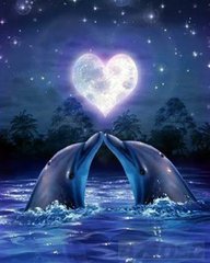 Купить Влюбленные дельфины Картина алмазная мозаика по номерам  в Украине