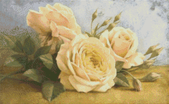 Купить Чайные розы Алмазная мозаика большого размера 40х65 см  в Украине