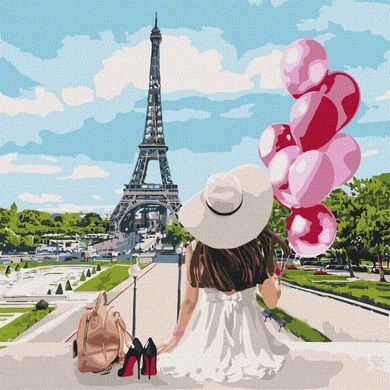 Купити Дівчина з кульками Картина розфарбування по номерах  в Україні