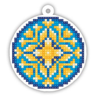 Блиск Набір для виготовлення патріотичної кульки алмазною мозаїкою на деревʼяній основі DMS-002(6)