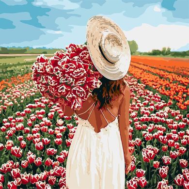 Купить Охапка тюльпанов. Роспись картин по номерам  в Украине