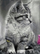 Серый котенок монохром Набор для алмазной мозаики на подрамнике 30х40см, Да, 30 x 40 см