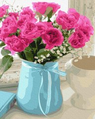 Купить Букет ярких роз Цифровая картина по номерам (без коробки)  в Украине