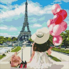 Купить Играя улицами Парижа Мозаичная картина по номерам 40х40 см  в Украине