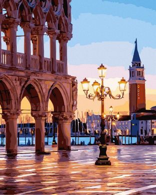 Купити Картина по цифрам Преміум якості Вечірня площа Венеції  в Україні