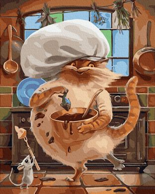 Купити Набір для розфарбовування картини по цифрам без коробки Маленькі кухарі  в Україні