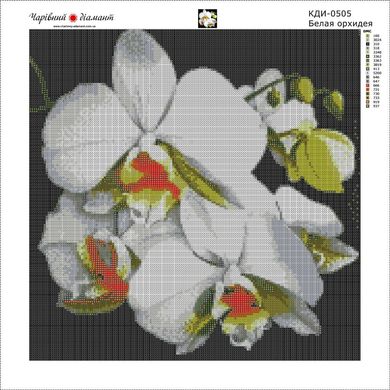 Купить Белая орхидея-3. Набор для алмазной вышивки квадратными камушками.  в Украине