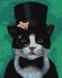 Котик джентельмен ©Lucia Heffernan ТМ Брашми Алмазная картина на подрамнике 40 х 50 см, Да, 40 x 50 см