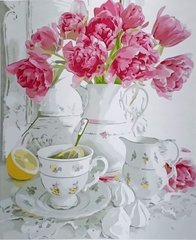 Купити Набір для малювання картини за номерами Чай, лимон та квіти  в Україні