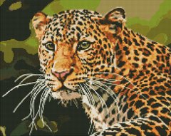Купить Зеленоглазый леопард Мозаичная картина по номерам 40х50 см  в Украине