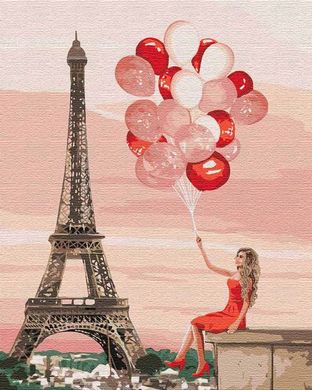 Купить Красные краски Париже Картина раскраска по номерам  в Украине